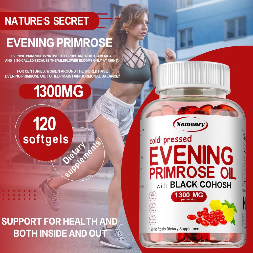 Evening Primrose Oil Capsules - Enhance Immunity, Balance Hormones, Anti-Aging