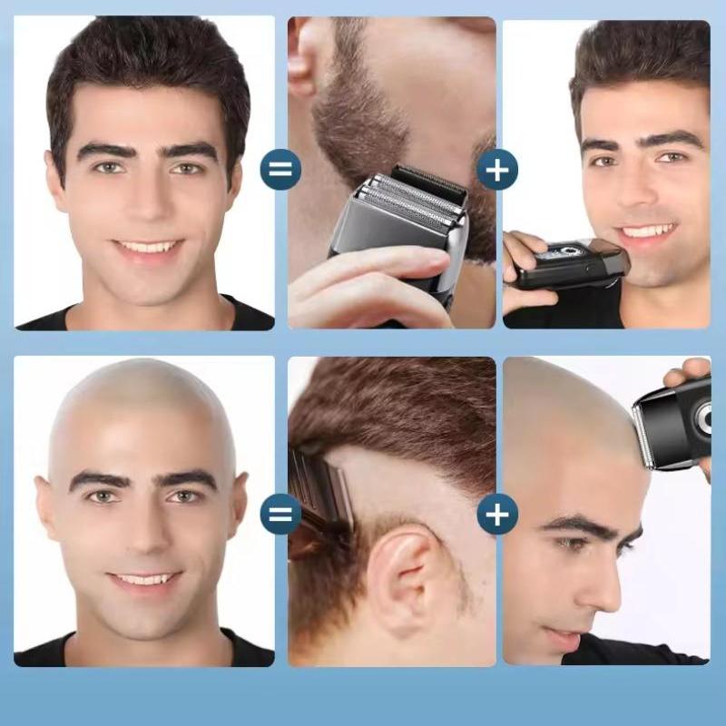 2 In 1 Rechargeable Men Shaver Hair Trimmer Hair Clippers Electric Razor Beard Shaver Hair Cutting Machine for Men Reciprocating Shaver