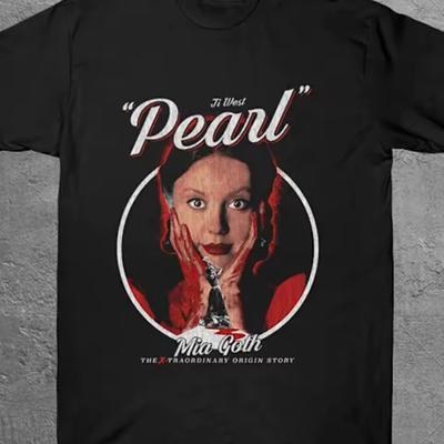Pearl Retro Horror Movie Pattern T Shirt for Summer, Suitable for Both Men and Women, Casual and Fashionable T Shirt