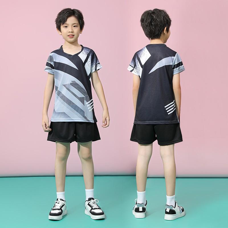 Kids Badminton Uniform Set Quick Dry Training Shirt Shorts Boys Girls Team Sports