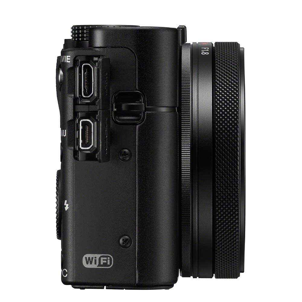 Sony Компактная цифровая камера RX100V с многослойной CMOS-матрицей, оптическим зумом, наклонным ЖК-экраном и записью видео 4K Cyber-shot (черный) 1,0-дюймовый сенсор, 2,9x