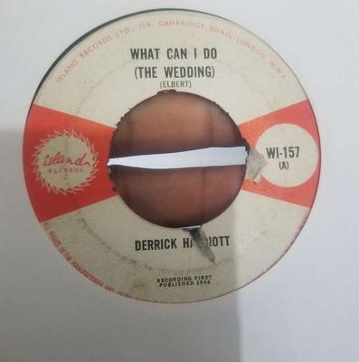 7-дюймовая пластинка DERRICK HARRIOTT - Что я могу сделать (Свадьба) / Leona WI157 Island Records 1964 UK Регги, Ска и Даб Б/У