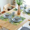 Tropical Palm Leaves Placemats Set of 4 12X18 Inch Summer Hawaiian Green Table Mat Heat-Resistant Washable Wipeable Place Mat