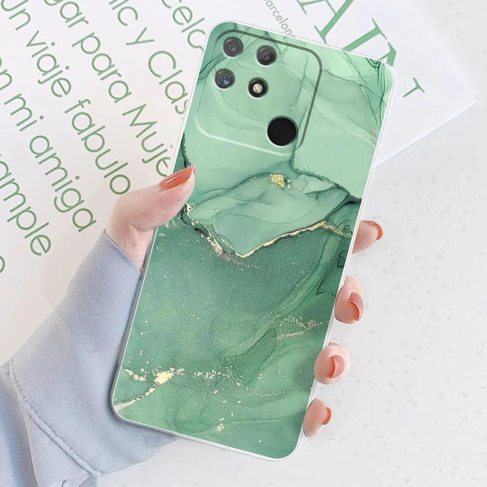 For Realme Narzo 50A Case Narzo 50A Prime Watercolor Marble Soft Silicone Bumper Cases For Realme Narzo 50A Back Cover Fundas