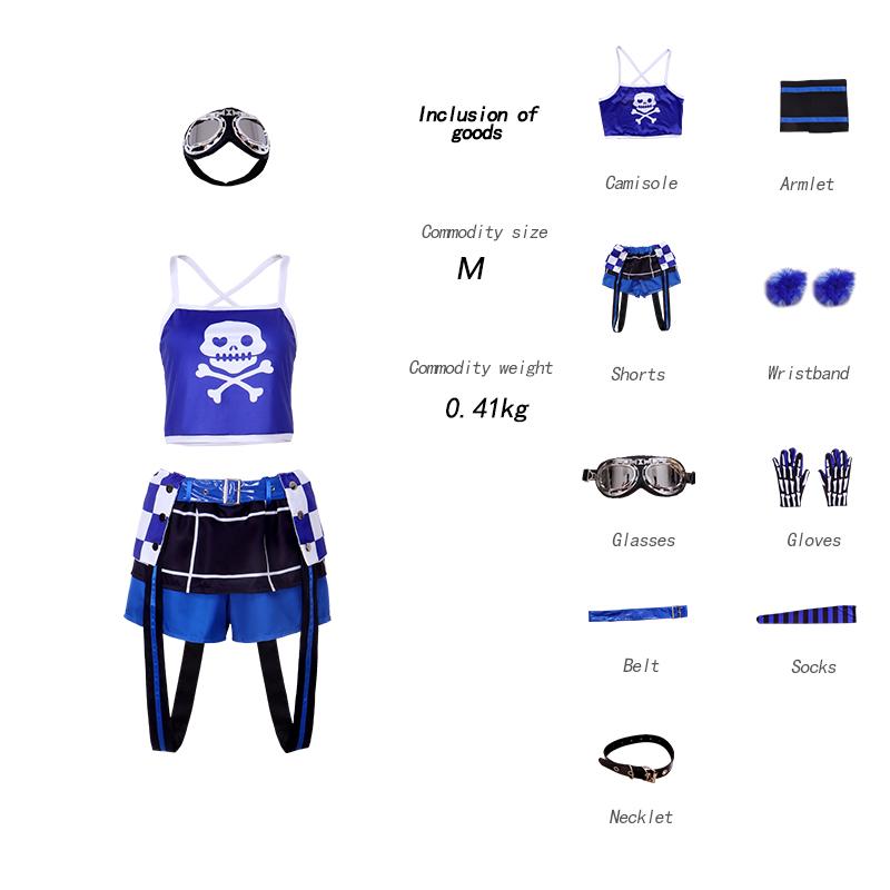 Аниме Игра Project Sekai Colorful Stage Косплей Vtuber Рен Лен Лолита Певец Синяя Униформа Хэллоуин Вечеринка Косплей Платье Парик