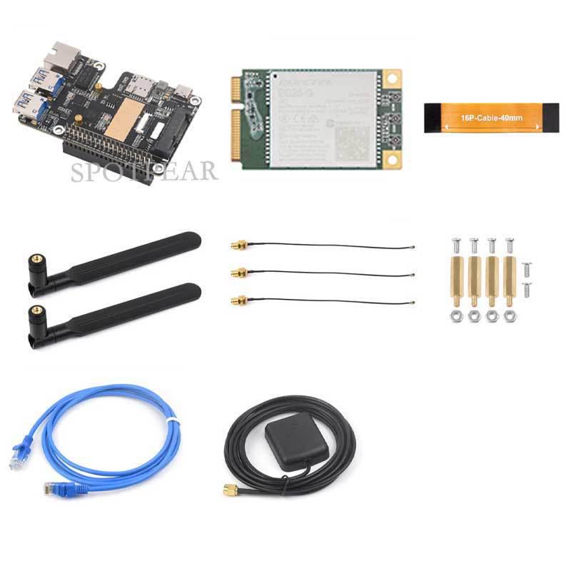 Raspberry Pi 5 PCIe to MiniPCIe 4G USB Hub с адаптером Gigabit Ethernet