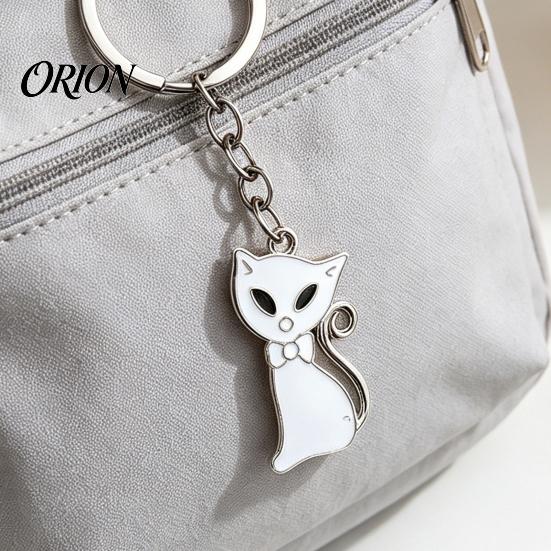 Подвеска-Рюкзачок Котенка 2 шт. Черно-белый Ключница-Кот для Рюкзаков, Эстетичное Кольцо-Ключница с Эмалью, Металлический Брелок-Шарм для Сумки Школьной сумки