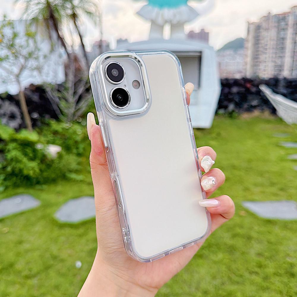 KEYSION Модный цветной лазерный градиентный чехол для телефона iPhone 16 Pro Max Мягкий ударопрочный задний чехол из ТПУ+ПК для iPhone 16 Plus
