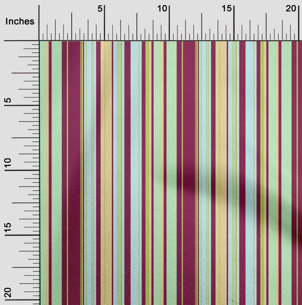 oneOone Cotton Flex Fabric Multicolor Stripe Print Fabric BTY 40 Inch Wide