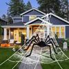 2025 Halloween Giant Black Plush Spider Decoration Oversized Spider Decoration Props Party Chamber Prank Simulation Plush Spider