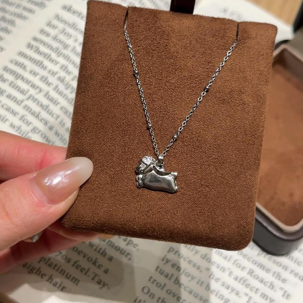 Серебряная подвеска-лошадка 3D S925 на цепочке - Знак зодиака, Ключица, Роскошный и универсальный трендовый подарок для нее