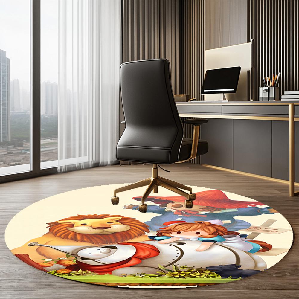 Alice in Wonderland Printed Round Rug Carpet Chair Rug Area Rug Entryway Doormats,for Office Chair Living Room Bedroom Kitchen Room.