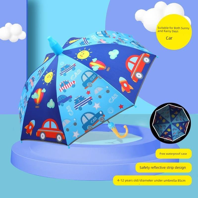 Children's Umbrella Kindergarten Baby Boys and Girls Kids Student Cartoon School Umbrella Lightweight Dinosaur Unicorn Umbrella