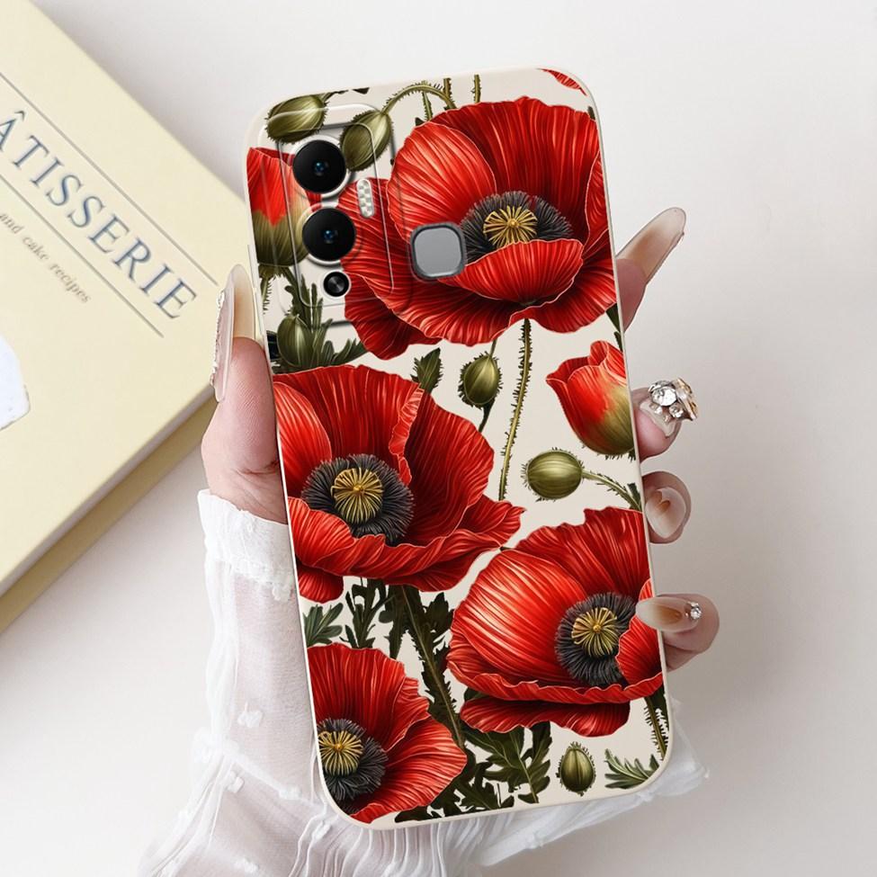 For Infinix Hot 12 Play Case Silicone Cute Fashion Butterfly Love Painted For Cover Inifnix Hot 12 Play Phone Case X6816 X6816C