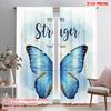 2pcs 2D Flat Printing Party Curtain Stronger Butterfly Inspirational Quote Polyester Fabric Without Electricity Festive Wall