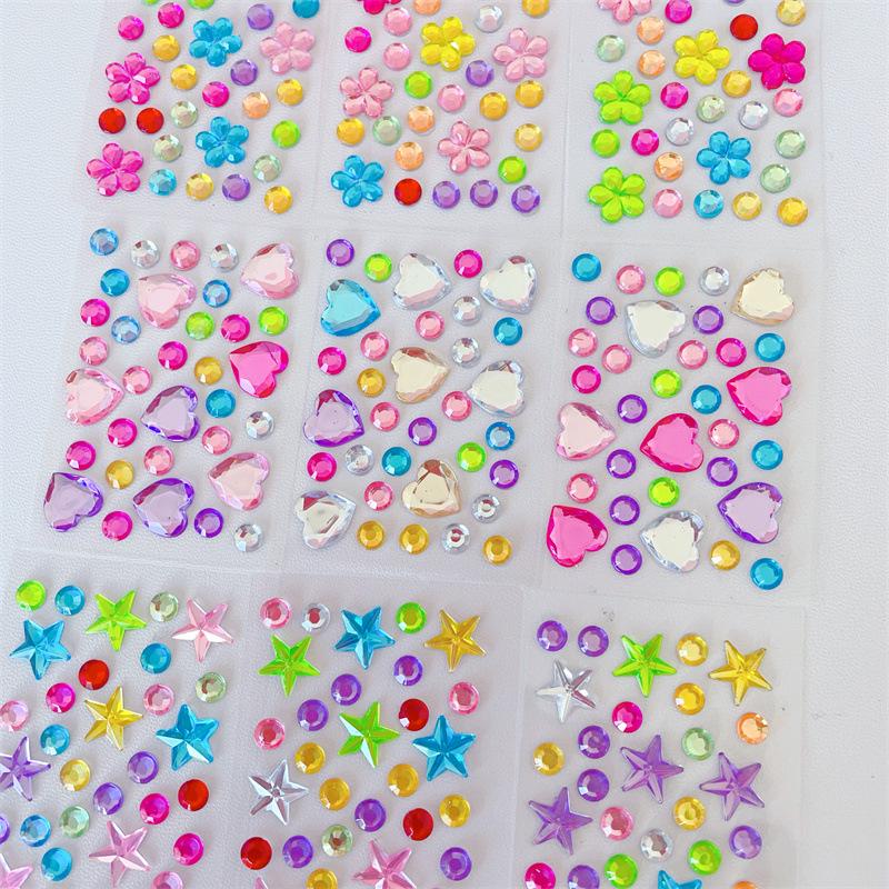 Colorful Diamond 3D Mini Stickers - DIY Acrylic Decorations for Kids & Students