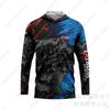 Mens Quick-Dry Long Sleeve Hooded Fishing Shirt UV Protection Outdoor Sportswear Spring Summer