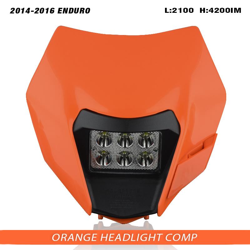 Powerzone Motorcycle LED Headlight For KTM EXC SXF XCW MX 2014-2023 Head Light Supermoto Fairing Dirt Bike Enduro Motocross