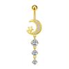 European & American Copper Zircon Floral Belly Button Ring