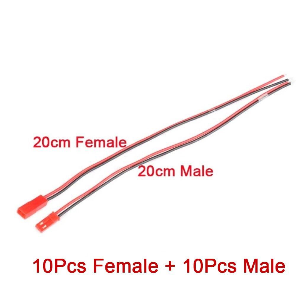 10Pairs 22AWG Copper JST Connector Cable 2 Pin JST Electrical Connector Electronic DIY