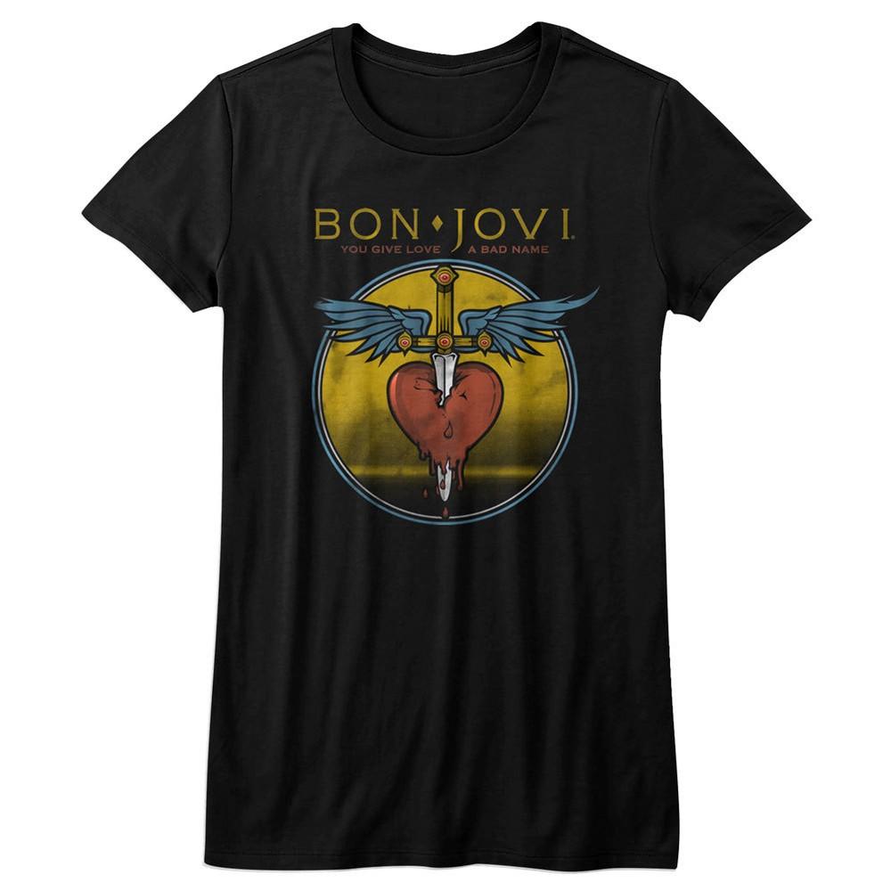 Bon Jovi You Give Love A Bad Name Женская приталенная футболка Рок-музыка Унисекс футболка