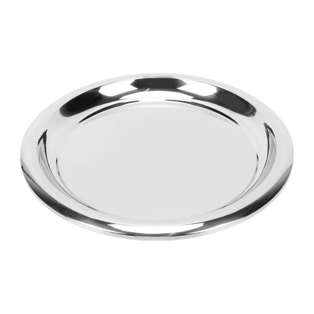 Rustless Steel Food Platter Raised Anti Spill Display Plate Easy To Clean Storage Tray For Drinks