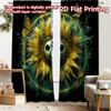 2pcs, 2D FLAT PRINTING Curtains (Without Rod) Moonlit Bloom Popular Curtains&Drapes Festival Yarn Curtains Room Decor Suitable