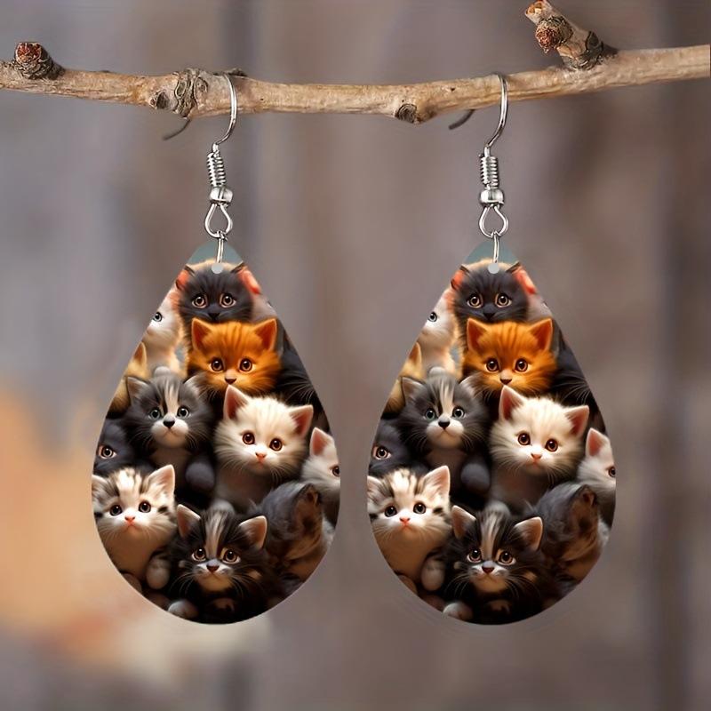 Модные серьги-капли из дерева, симпатичные подвески для девочек, ювелирные изделия для женщин