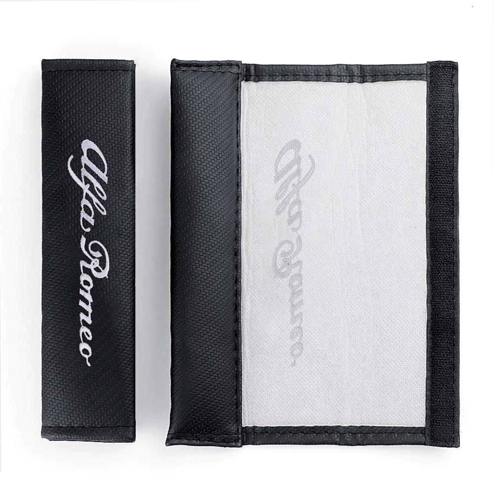 Car Stickers For Alfa Romeo 1/2PC Carbon Fiber Seat Belt Cover Safety Sleeve Padding Car Styling For Alfa Romeo 159 147 166 Stel