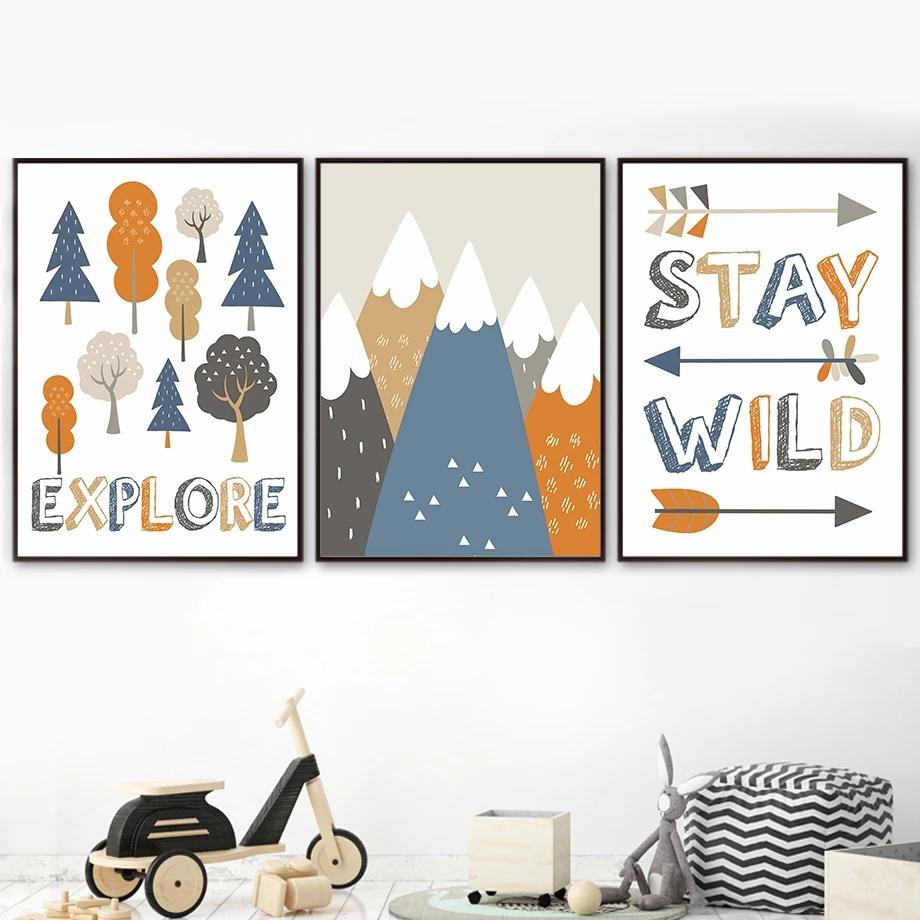 Дропшиппинг, настенный художественный постер для детской комнаты, холст, картина, принт, палатка «Приключения в джунглях», координатные настенные панно для декора детской комнаты