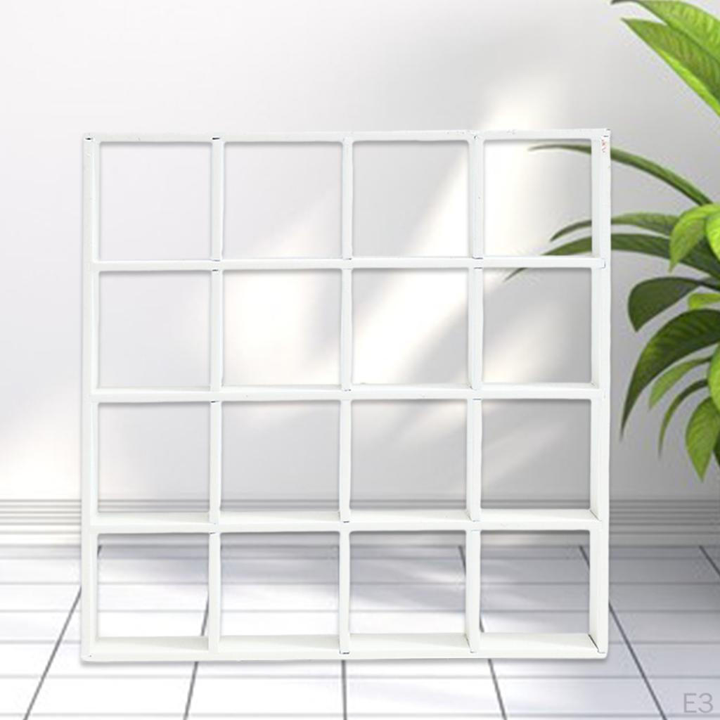 12-е украшение для кукольного домика, мини-миниатюрное хранилище из березы ручной работы, книжный шкаф с 16 сетками