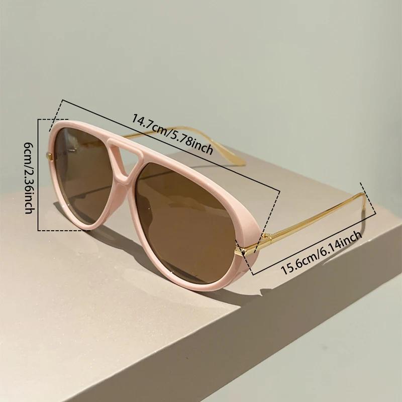 Oversized Pilot Sunglasses New In Vintage Double Bridge Sun Glasses Women Trendy Luxury Brand Design Outdoor Shades Glasses