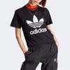 adidas Originals Adicolor Classics Трилистник с логотипом и принтом с короткими рукавами, женские топы, черный IK4035