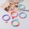 Bohemian Pink Heart Letter & Colorful Bead Bracelet Set