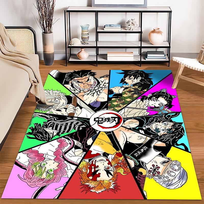 "Anime Character Carpet with Colorful Patterns for Home Decor" Suitable for use as an anti-slip for living room bedroom sofas