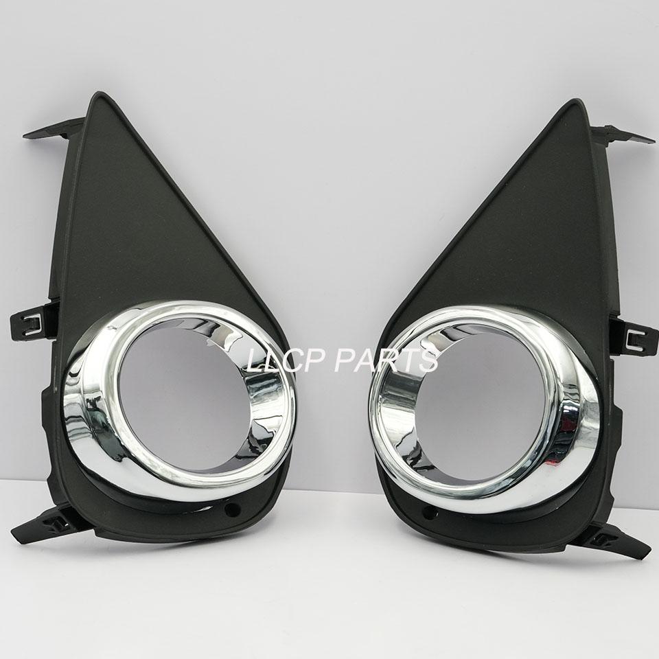 A pair Fog Light Cover For Toyota Yaris 2015 2016 2017 Left Right Foglight Lamp Grille Bezel Front Bumper Driving Light Frame