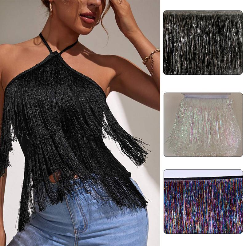 1 ярд длинная кисточка бахрома кружевная отделка своими руками латинское платье сценическая одежда аксессуары блестящие кисточки отделка кружевная лента швейные изделия