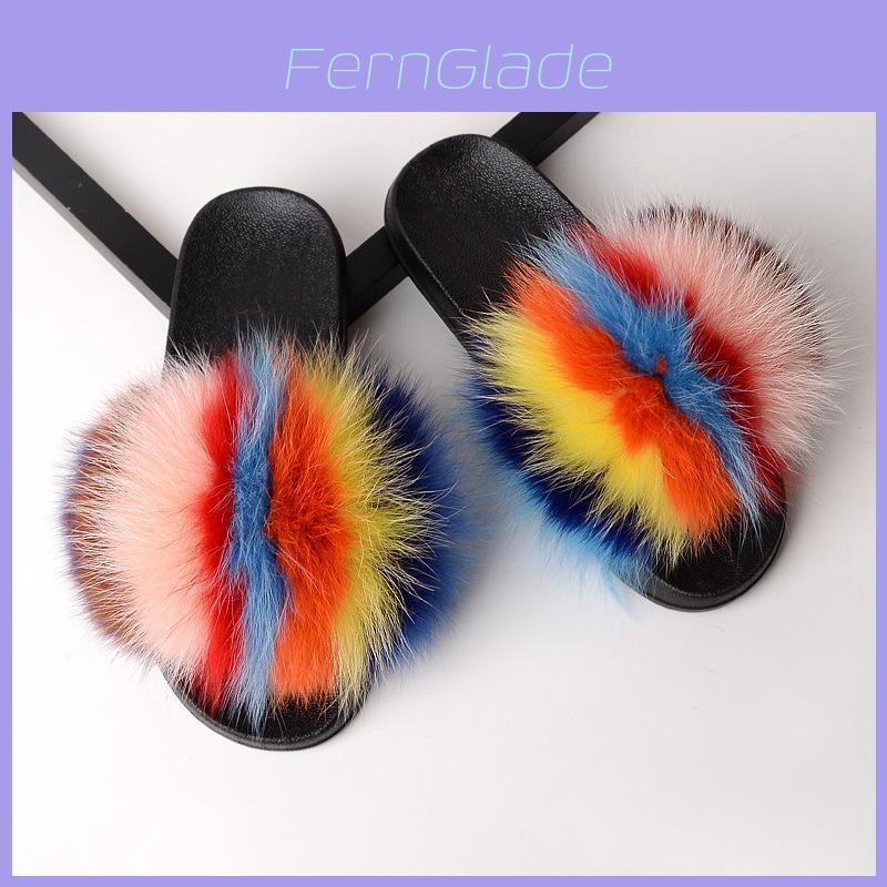 Realistic Fluffy Slippers Sandals For Women Girls Luxury Comfort