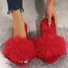 Модные женские тапочки из пушистого искусственного меха, зимние теплые удобные домашние тапочки для женщин, однотонные мягкие плюшевые комнатные шлепанцы