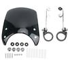Motorcycle Windshield Headlight Fairing 180 Degrees  Adjustable Universal for 1.51.6in Front ForkBlack
