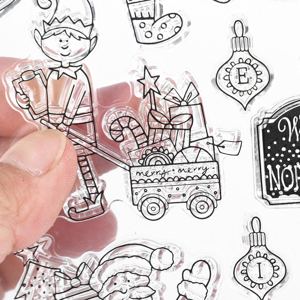 2 комплекта рождественских силиконовых прозрачных штампов для фотоальбомов открыток украшения ручной работы