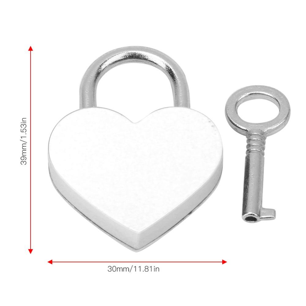 2pcs White&Black&Purple Padlock Metal Mini Heart Lock Craft Supplies Heart Lock Household