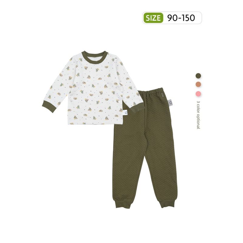 Autumn and Winter Pure Cotton Thermal Clothes Two-Piece Homewear Suit