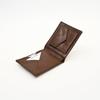 Leather Wallet 1B Brown -Croc-Look Nappa Leather Men's Wallet with Coin Pocket & 6 Card Slots