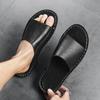 High Quality New Luxury Men's Summer Genuine Leather Slippers Cool Breathable Anti-Slip Outdoor Trendy Beach Shoes