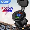 Автомобильное зарядное устройство PD30W с цифровым дисплеем, 4 порта, быстрая зарядка QC3.0, USB Type C, адаптер для зарядки мобильного телефона в автомобиле, для автомобиля, мотоцикла, автодома