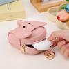 Cute Pu Leather Elephant Money Bag Mini Wallet Women Coin Purse Key Ring Zipper Key Case Creative Cartoon Portable Storage Bags