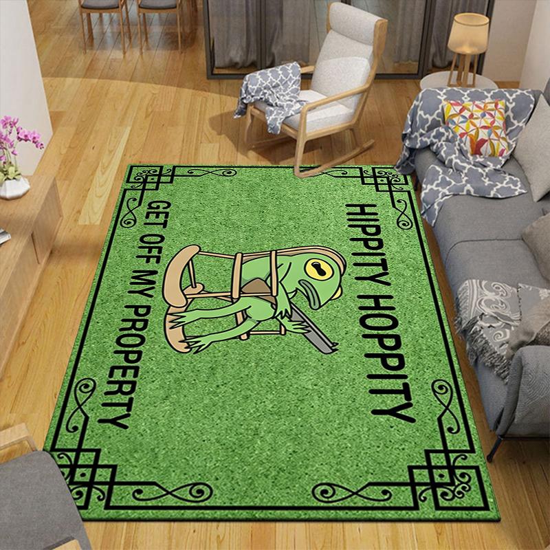 1Pc Hippity Hoppity Property Rug, Office Carpet Indoor Outdoor Doormat, Non-Slip Soft, Living Room, Christmas Halloween Gift. M92867
