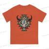 Tops  Cotton Leisure Sports  Geometric Bull Skull Unisexs and Womens Tshirts   Tshirt Top
