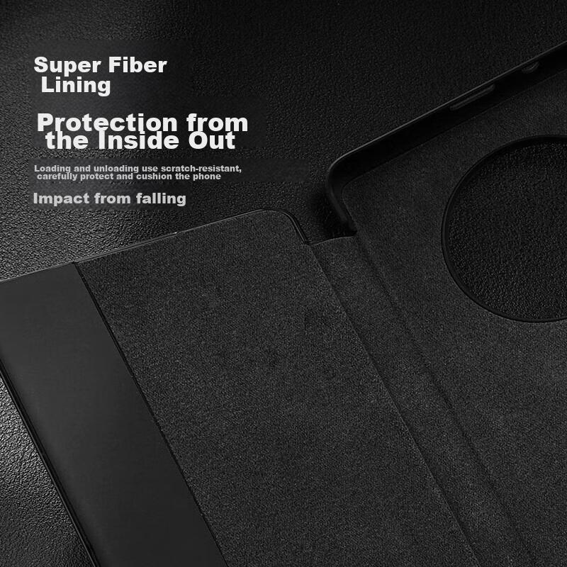 Ekakashop Smart View Flip Case for Huawei Mate 40, Full Protection Anti-Drop Business Leather Cover for Mate 40e - Mysterious Black